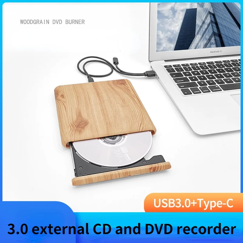 USB3.0 C-Típusú Külső DVD-Meghajtó Rewriter Olvasó Író Író Hordozható DVD-RW-CD Optikai Meghajtó Játékos Laptop PC0