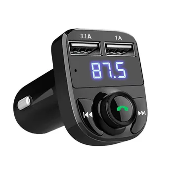 Vezeték nélküli Bluetooth Autós Kettős USB Töltő Telefon, Laptop Kijelző Kihangosítás Hívás Autóskészlet FM Transmitter MP3 Lejátszó Hajó