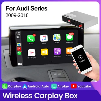 Vezeték nélküli Carplay Dobozban, AUDI A1 A3 A4 A5 A6 A8 S5 Q3 Q5 Q7 MMI 2G 3G MIB Rendszer Android, Apple Auto Video Modul Siri Ellenőrzés