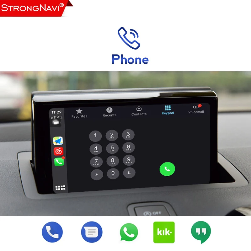 Vezeték nélküli Carplay Dobozban, AUDI A1 A3 A4 A5 A6 A8 S5 Q3 Q5 Q7 MMI 2G 3G MIB Rendszer Android, Apple Auto Video Modul Siri Ellenőrzés1