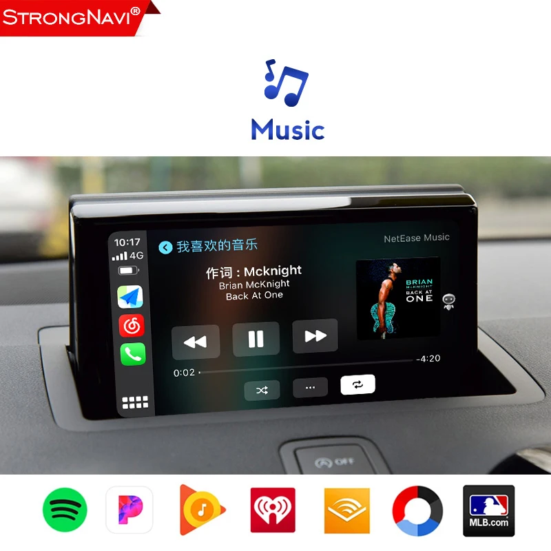 Vezeték nélküli Carplay Dobozban, AUDI A1 A3 A4 A5 A6 A8 S5 Q3 Q5 Q7 MMI 2G 3G MIB Rendszer Android, Apple Auto Video Modul Siri Ellenőrzés4