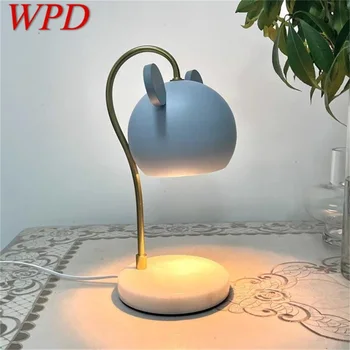 WPD Modern Kreatív asztali Lámpa Rajzfilm Márvány Gyertya asztali Lámpa LED Haza Hálószoba Dekoráció