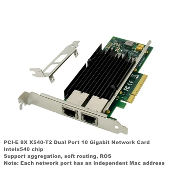 X540-től-T2 Intel x540-től Chipset, PCIe X8 Kettős Tembaga RJ45 10 gbps Ethernet Port Jaringan Kartu Kompatibel