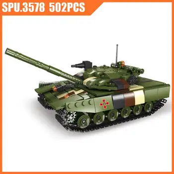 Xb06805 502pcs Katonai orosz T64 Harckocsi Hadsereg Fegyver Fiú építőkövei Játék Tégla