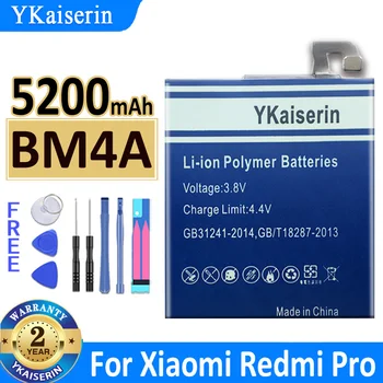 YKaiserin Akkumulátor Xiao Mi 5200 mah BM4A Telefon Akkumulátorok Xiaomi Hongmi Redmi Pro RedmiPro Telefon Csere Batteria