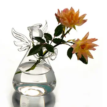 Átlátszó Angyal Alakú Üveg Lóg Váza Üveg Hidroponikus Virág, Fű, Virág, Otthon Dekoráció