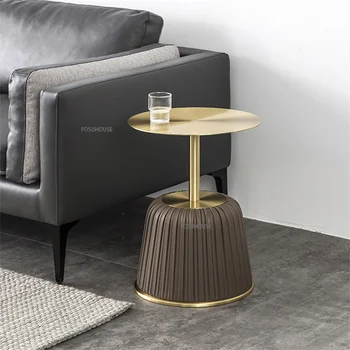 Északi Lappal asztalkák, Nappali Bútorok Fény Luxus Kreatív Kanapé Oldalán Táblázat Egyszerű Étterem Kör sarokasztal KN