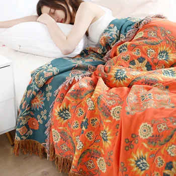 Északi takarót az ágy pamut kétoldalas kanapé fedezze párna, puha takaró Szabadidő ágytakaró négy évszak vékony takaró