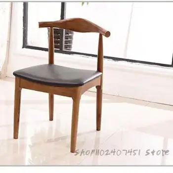 Északi tömör fa horn szék egyszerű, modern kávézó asztal, szék otthon tej teázó asztal, meg a szék kombináció