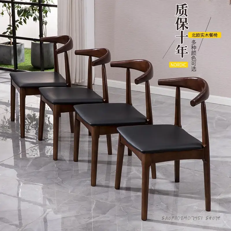 Északi tömör fa horn szék egyszerű, modern kávézó asztal, szék otthon tej teázó asztal, meg a szék kombináció2