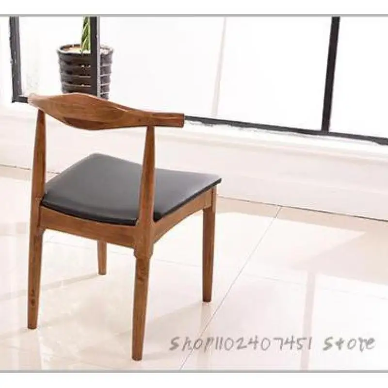 Északi tömör fa horn szék egyszerű, modern kávézó asztal, szék otthon tej teázó asztal, meg a szék kombináció5