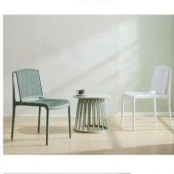 Északi étkező szék háztartási műanyag szék egyszerű, modern backbench szabadtéri halmozott tej, tea bolt tárgyalni, asztal, szék