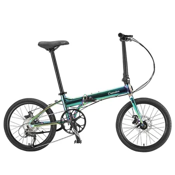 Összecsukható Kerékpár 20 Hüvelyk 9 Sebesség, Könnyű, Kényelmes Fék Változó Sebesség Felnőtt Gyermekek Összecsukható Kerékpár