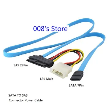 Új hálózati Kábel Adapter Átalakító A Merevlemez-Meghajtó 7 Pin SATA Soros Női ATA, hogy SAS 29 Pin Csatlakozó 4 Pin Férfi HDD Drót