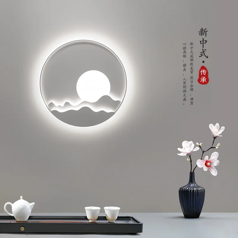 Új Kínai Stílusú Fali Lámpa Klasszikus Loft Tanulmány Folyosó Kreatív Lépcső Éjjeli Fény Északi Egyszerű Hálószoba Decor Luminária1
