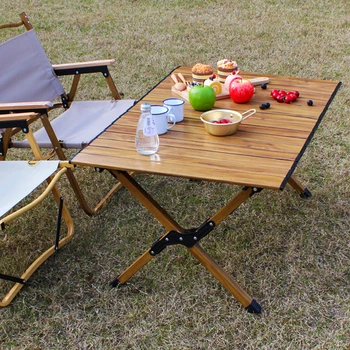 Új Kültéri Hordozható Könnyű Bbq Piknik Erezetű, Alumínium Összecsukható Kemping Asztal