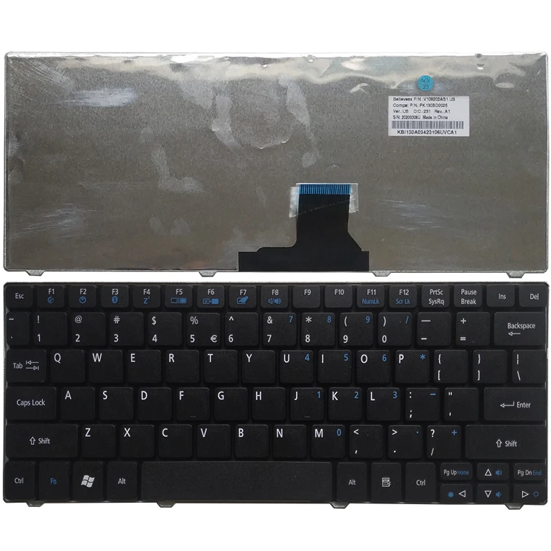 Új MINKET/RU/TR/BR/SP Laptop Billentyűzet Acer Aspire One 751 751H ZA3 ZA5 715 752 752H 753 753H 721 722 721H AO751 AO751H3