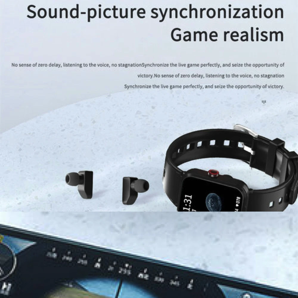 Új Smart Óra TWS Fülhallgató 2 1 Kék Fogad Hívást a Vezeték nélküli Fülhallgató 1.91 Hüvelyk Zene Sport Tracker Egészségügyi Férfiak Nők Smartwatch3