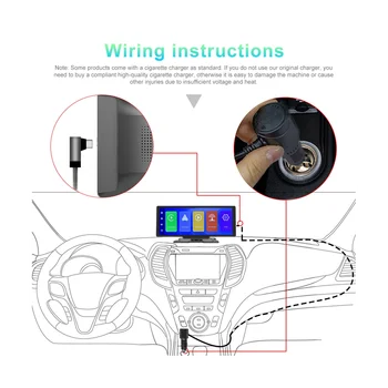 10.26 Hüvelyk Vezeték nélküli Carplay & Android Auto Autó Hifi-hangvezérlés, Bluetooth FM Transmitter Mirrorlink Multimédia