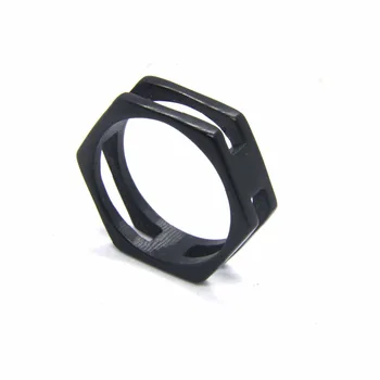 2018 Üreges, Férfi Női Gyűrű 316L Rozsdamentes Acélból készült, kiváló Minőségű Divat Új Design Unalmas Polírozás Fekete Divat Gyűrű