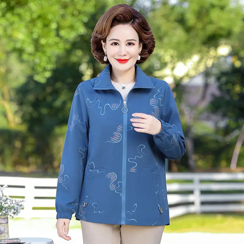 2023 Új Tavaszi Őszi Nők Koreai Divat Zseb Cipzárral Kabátok Női Ok-Okozati Hosszú Ujjú Nyomtatás Laza Réteg Felsőruházat X1084
