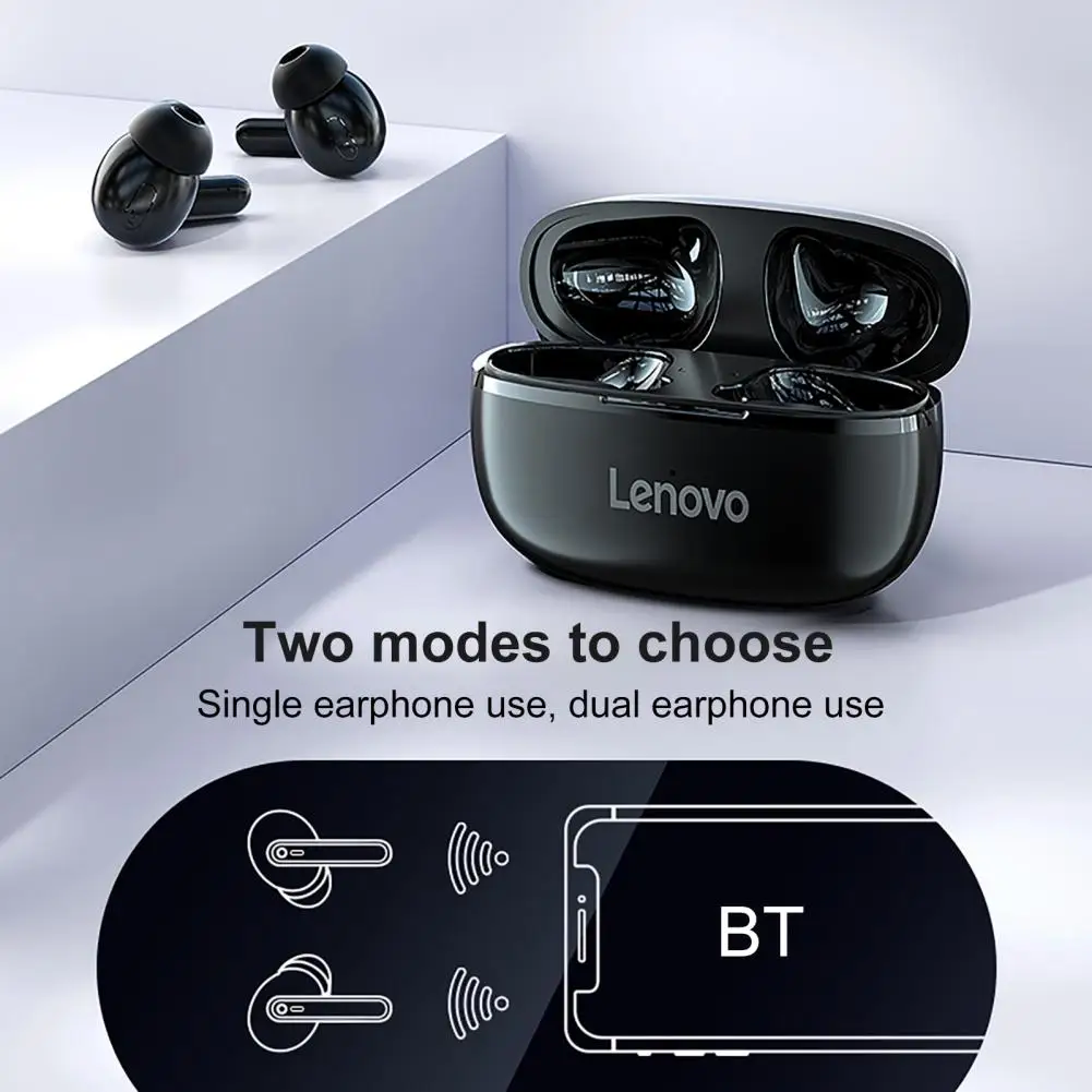 2db Lenovo HT05 Vezeték nélküli Fülhallgató Újratölthető IPX5 Vízálló Sztereó Mini Bluetooth-kompatibilis 5.0 In-ear Fülhallgató Mikrofon1