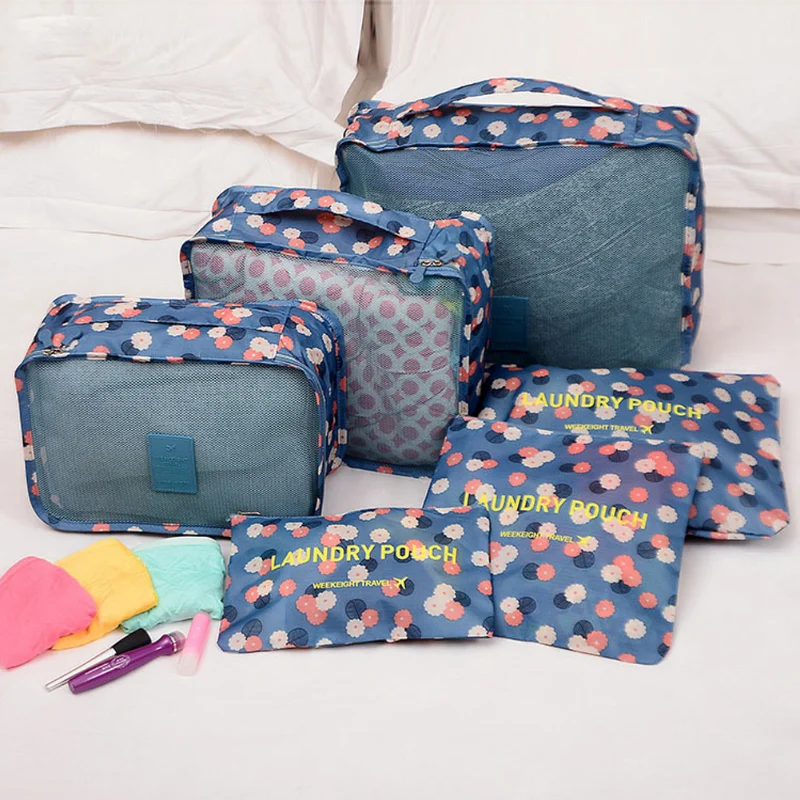 6db/Set Utazási Tároló Zsák Csomagolás Bőrönd Elválasztó Szervező Táska Bőrönd Utazás Utazási Csomagokat Kit Utazási Kiegészítők, Táskák0
