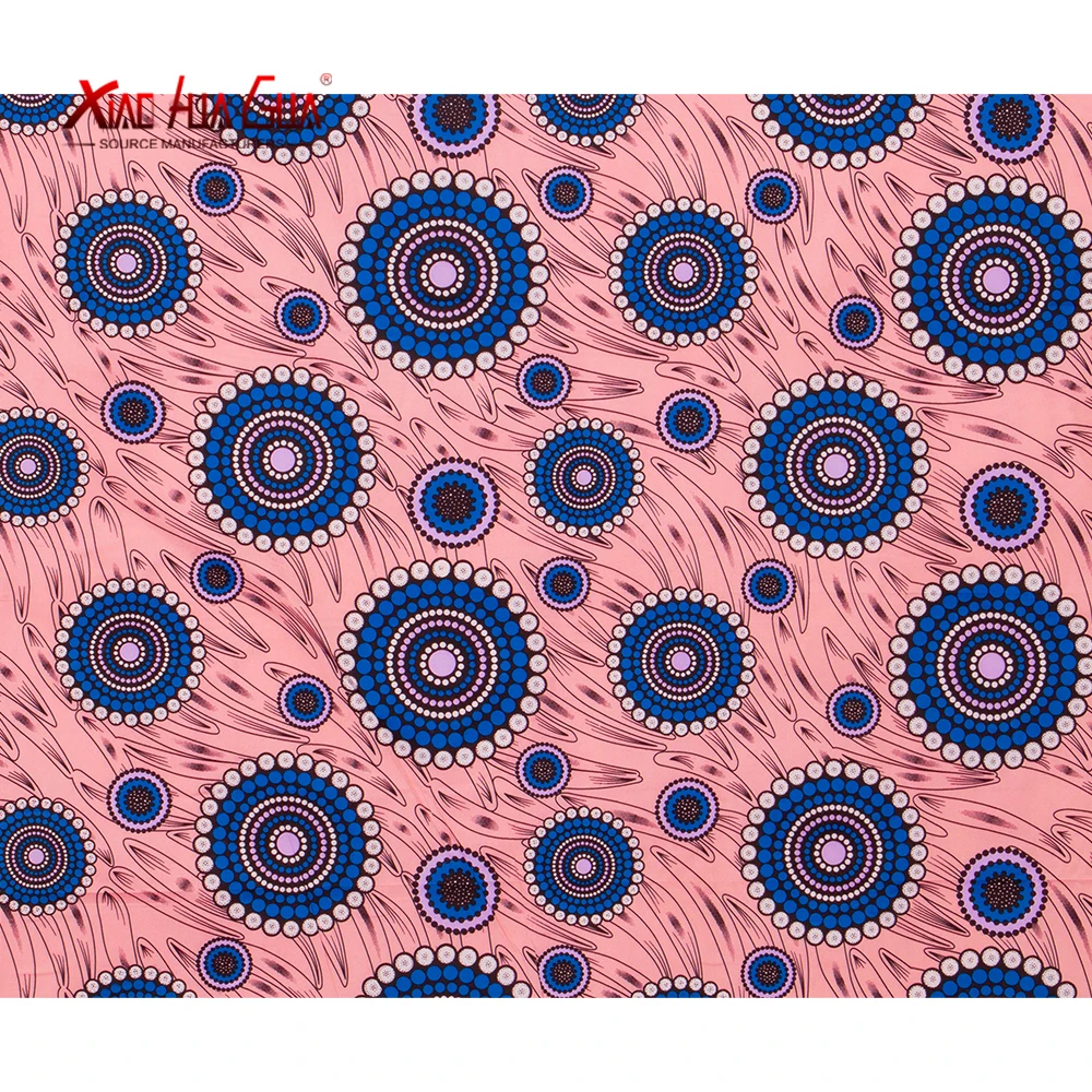 Afrikai Szövet Viasz Rózsaszín Poliészter Szövet által Értékesített 3 Méterre vagy 6 Méter kiváló Minőségű Ankara Viasz szövet Cikk, De Couture FP64965