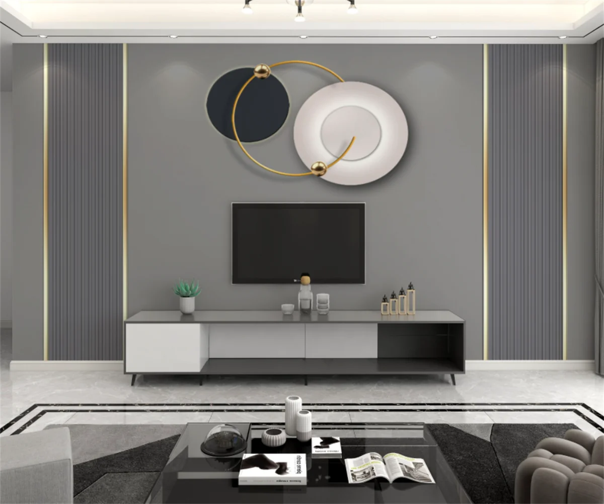 beibehang cucc de parede Szabott modern papier peint új nappaliban kanapé rácsvonal dekoratív hálószoba film háttérkép4