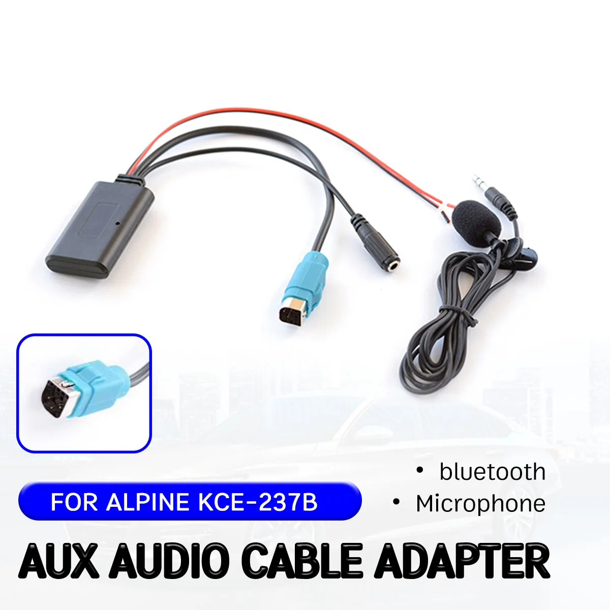 bluetooth-Aux Vevő Kábel Adapter mikrofon Alpine KCE-237B vezeték nélküli audio interface Alpesi 2009+ CDE-W203Ri1