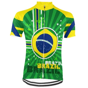 Brazília Brasil Férfi Kerékpározás Jersey Rövid Ujjú Nyári Kerékpáros Póló Kerékpár Viselni Hegyi Út Ruhát Lélegző Ruházat MTB