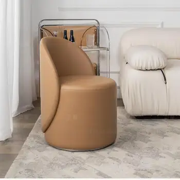 Bőrből készült forgatható smink széklet hálószoba hiúság szék ins egyszerű, világos luxus köröm szék, nappali, erkély, szabadidő
