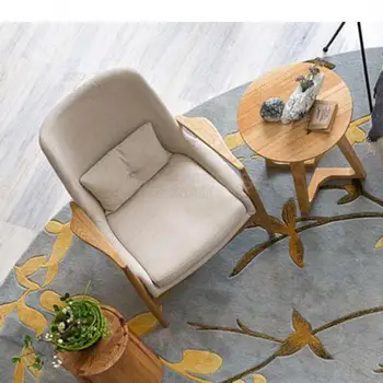 Egyetlen karosszék Északi tömör fa szék karfa nappali minimalista szék tanulmány olvasás szék tervező szabadidő szék