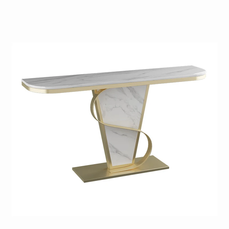 Félkör Lámpa Luxus Konzol Asztal Kreatív Nappali Bútor Bejárat Haza Tornácon, Vas Táblázat olasz Lap Keskeny Asztal4