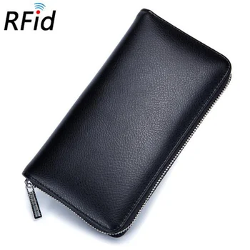 Férfi pénztárca valódi bőr útlevél RFID hosszú nagy kapacitású szerv mobiltelefon multi funkciós kártya tartóját unisex pénztárca