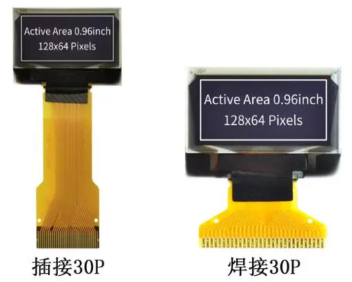 IPS 0.96 hüvelyk 30PIN SPI Kék/Fehér/Sárga Kék PM OLED Képernyő SSD1306 Meghajtó IC IIC/Párhuzamos Interfész 128*641
