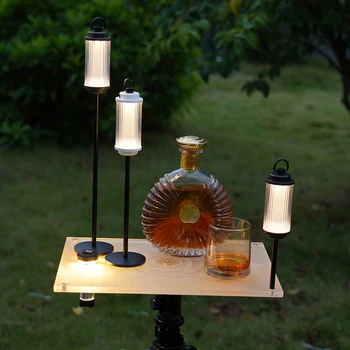 Kerti Kemping Lámpa Állvány Alumínium Lámpa Konzol Levehető multifunkciós Könnyű a Piknik BBQ Túrázás Berendezések
