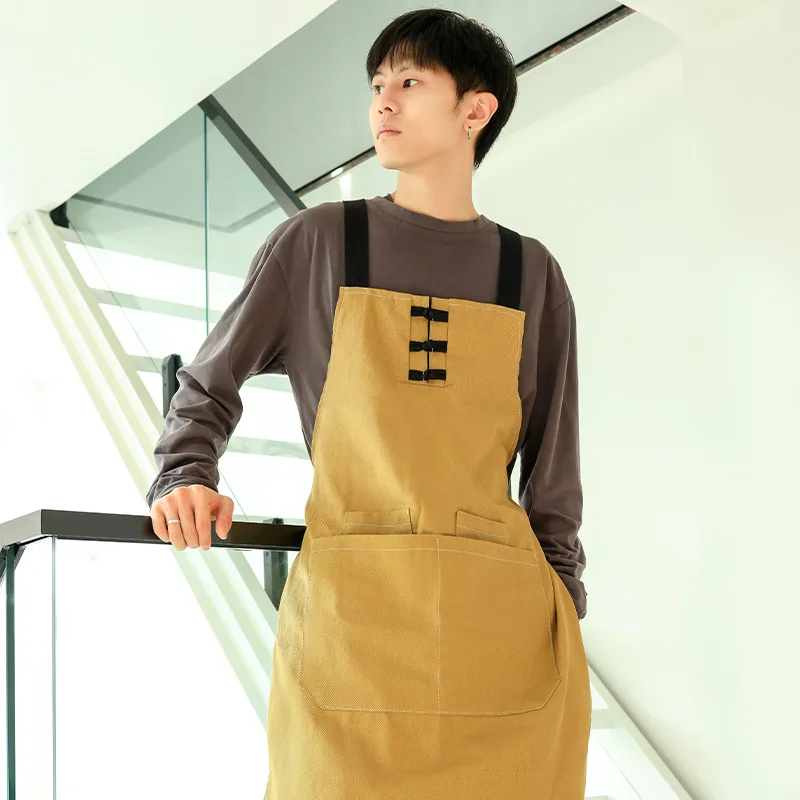Kötény, Női háztartási konyhai vízálló, olaj-bizonyíték Kínai munkaruha manikűr kávé vendéglátó férfi főzés kötény1