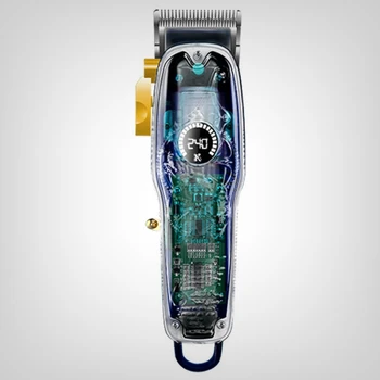 kúpos kar erőteljes motor haj clipper szakmai szakáll hajvágás otthon LCD-állítható elektromos haj trimmer férfi fodrász hajvágást