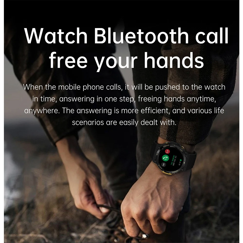 Kültéri Okos Órák Férfiak Nők Blue Tooth Hívás Smartwatch 100+ Sport Modellek Szívverés 400mAh 360*360px Watchband Aludni, Zene2