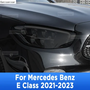 Mercedes Benz E Osztály 2021-2023 Autó Külső Fényszóró Anti-semmiből Első Lámpa Árnyalat TPU Védőfólia Javítás, Tartozékok