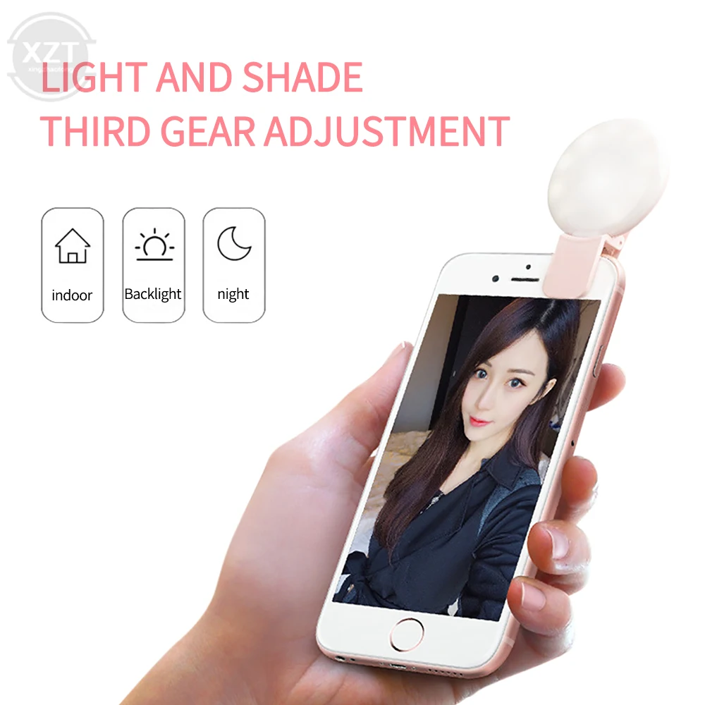 Mini Képkeret, Gyűrű, Fény, LED-Vaku Telefon Objektív Lámpa USB Újratölthető Klip Három Abba Tompítása Telefon Töltse Lámpa Nők Önarckép Fények1
