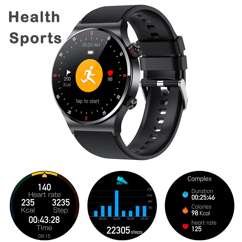 NFC Blue Tooth Hívás Smartwatch Férfiak EKG PPG vérnyomásmérő Sport Fitness Bussiness Intelligens Karóra IPS QW33 Az IOS-Android3