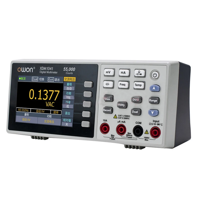 OWON XDM1041 Digitális Multiméter Hordozható Padon 4 1/2 55000 Számít Valódi RMS 3,5 hüvelykes LCD USB-DC/AC Jelenlegi Voltmérő Hőmérséklet3