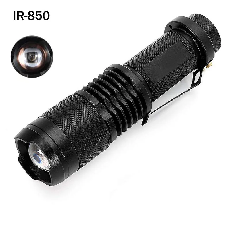 SK98 850NM Infravörös Lámpa Focus 1-mód, IR-850 LED-es Zseblámpa, IR LED Lámpa éjjellátó Kamera Fényt 18650 Zseblámpa0