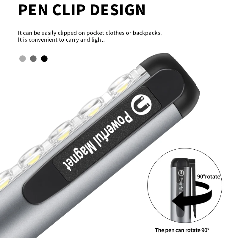 USB Újratölthető Mini LED-Zseblámpa Klip Mágnes Munka Fény Lámpa Hordozható Segélykérő C-Típusú Lámpa Vízálló Elemlámpa1