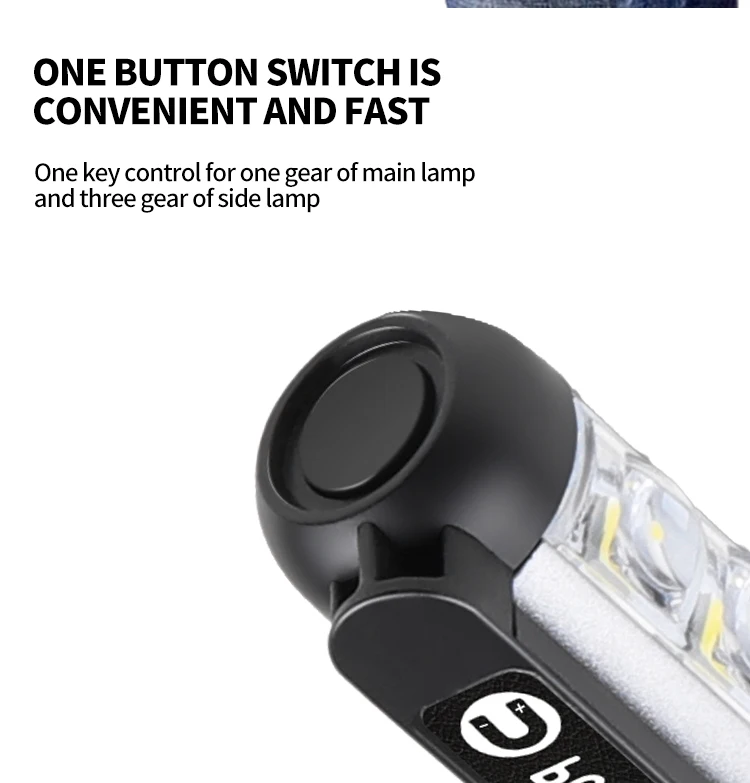 USB Újratölthető Mini LED-Zseblámpa Klip Mágnes Munka Fény Lámpa Hordozható Segélykérő C-Típusú Lámpa Vízálló Elemlámpa5