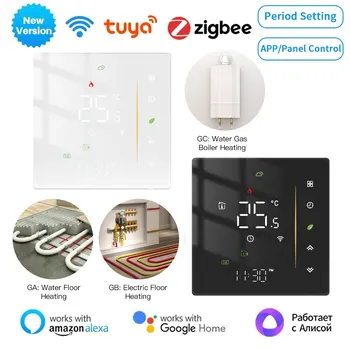 WiFi Víz/Elektromos Fűtés Termosztát Zigbee Víz Gáz Kazán Hőmérséklet-szabályozás Tuya/Smart APP Alexa, a Google Voice