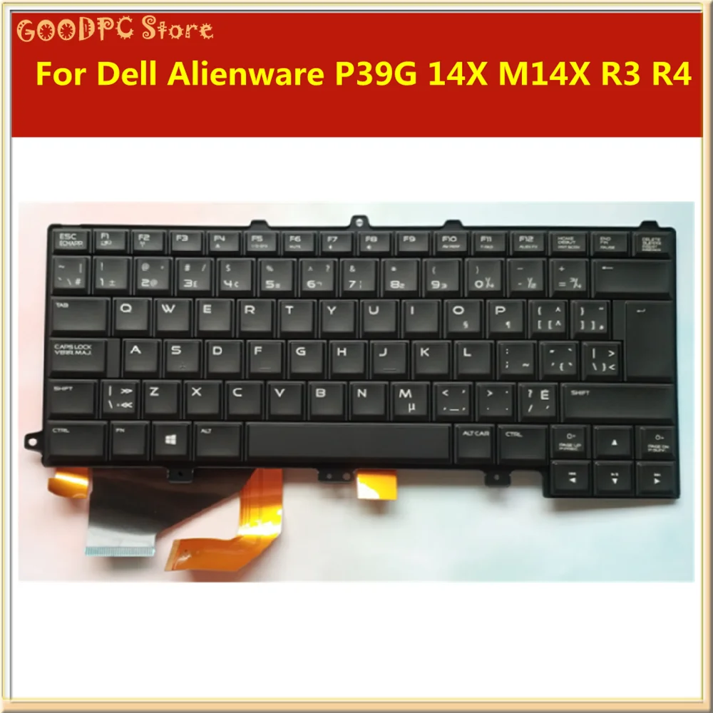 Új, Eredeti Laptop Shell Dell Alienware P39G 14X M14X R3 R4 Notebook Billentyűzet Csere Háttérvilágítás Laptop táska0
