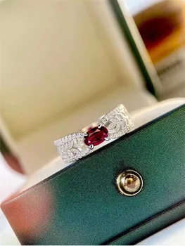 Új Koreai Vörös Cirkónium-Oxid Kis Egyszerű Gyűrű Női Nyílt Állítható Ékszer Divat Üreges 925 Pecsét Gyűrű Ajándék